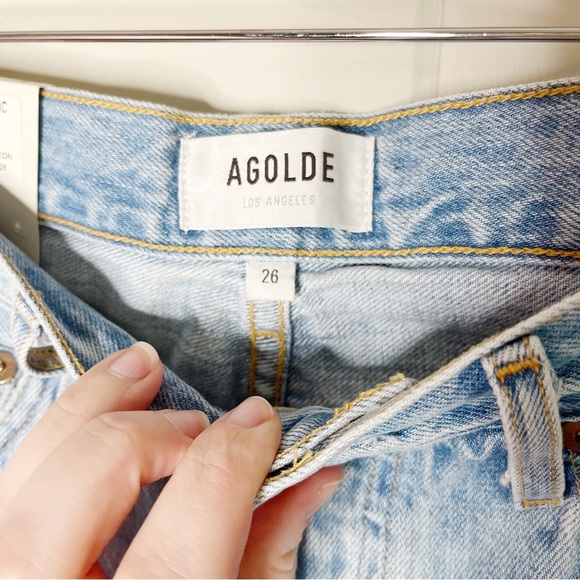 NWT REVOLVE AGOLDE Jamie High Rise Classic Shakedown Distressed Light Wash Jeans - Picture 4 of 10